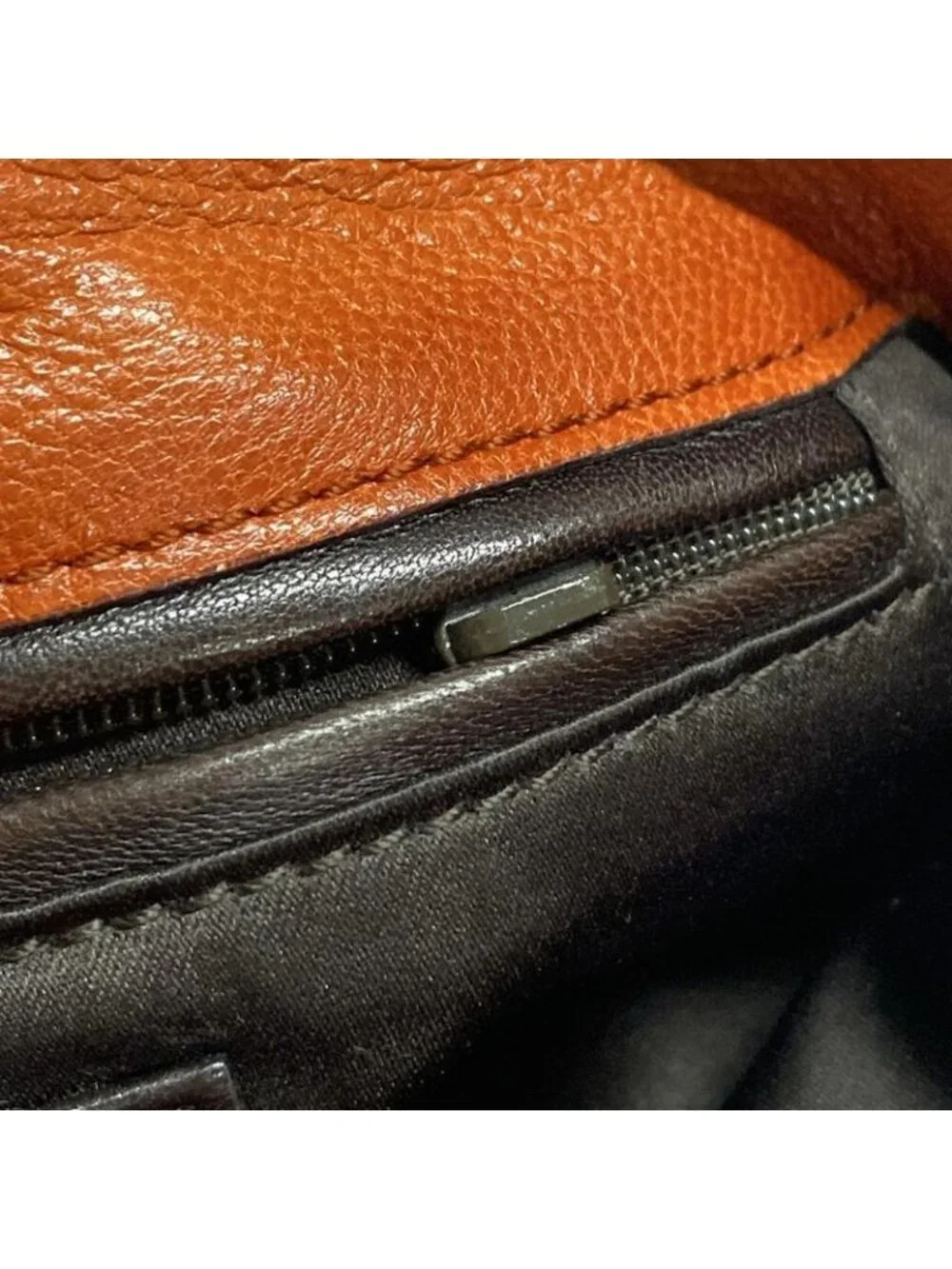 Saint Laurent Rive Gauche Handbag Mombasa Orange Leather - Picture 13 of 15